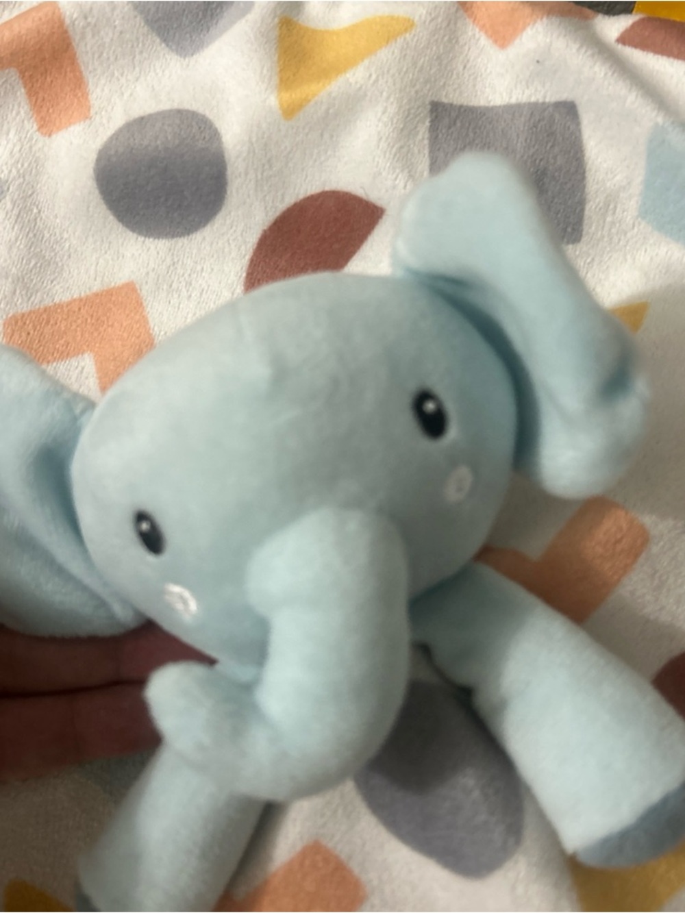 Parents Choice Elephant Geometric Lovey Baby Security Blanket Buddy Unisex - Picture 3 of 4